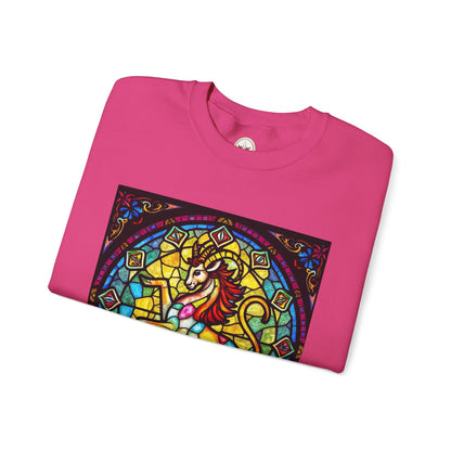 Unisex Heavy Blend™ Crewneck Sweatshirt, Glass, Capricorn Zodiac Design