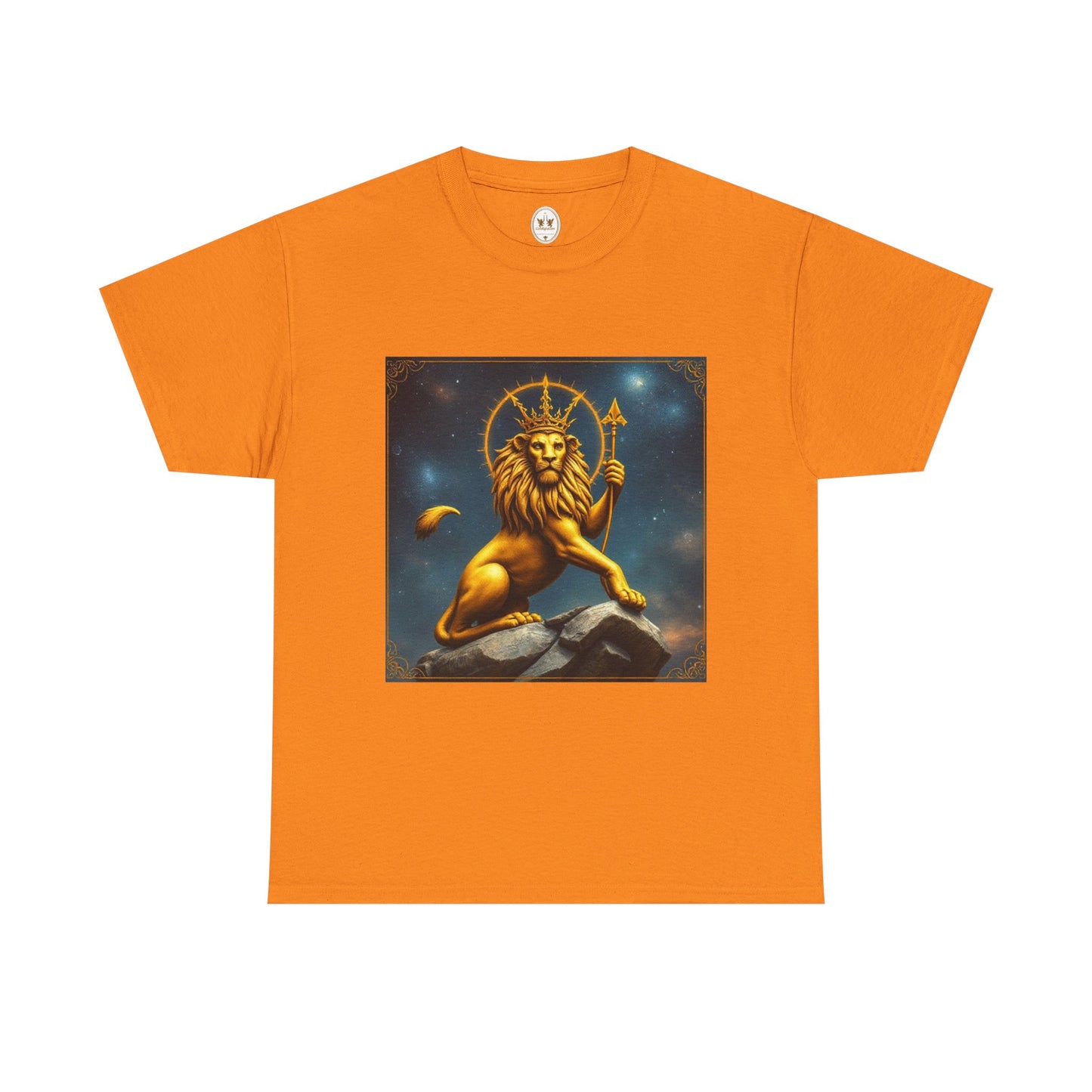 Unisex Heavy Cotton T-Shirt, King of Lions, Leo Zodiac Design