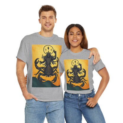 Unisex Heavy Cotton T-Shirt, Scorpion King, Print Art, Scorpio Zodiac Design