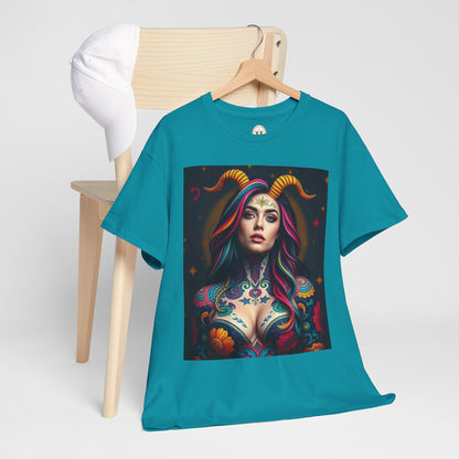 Unisex Heavy Cotton T-Shirt, Capricorn, Zodiac, Sexy Art