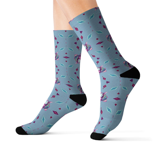 Sublimation Socks, Pisces, Zodiac v3, Jewel Pattern