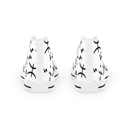 Men's High Top Sneakers, Breathable polyester canvas, Pisces Zodiac Design