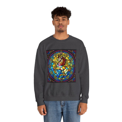 Unisex Heavy Blend™ Crewneck Sweatshirt, Glass, Capricorn Zodiac Design