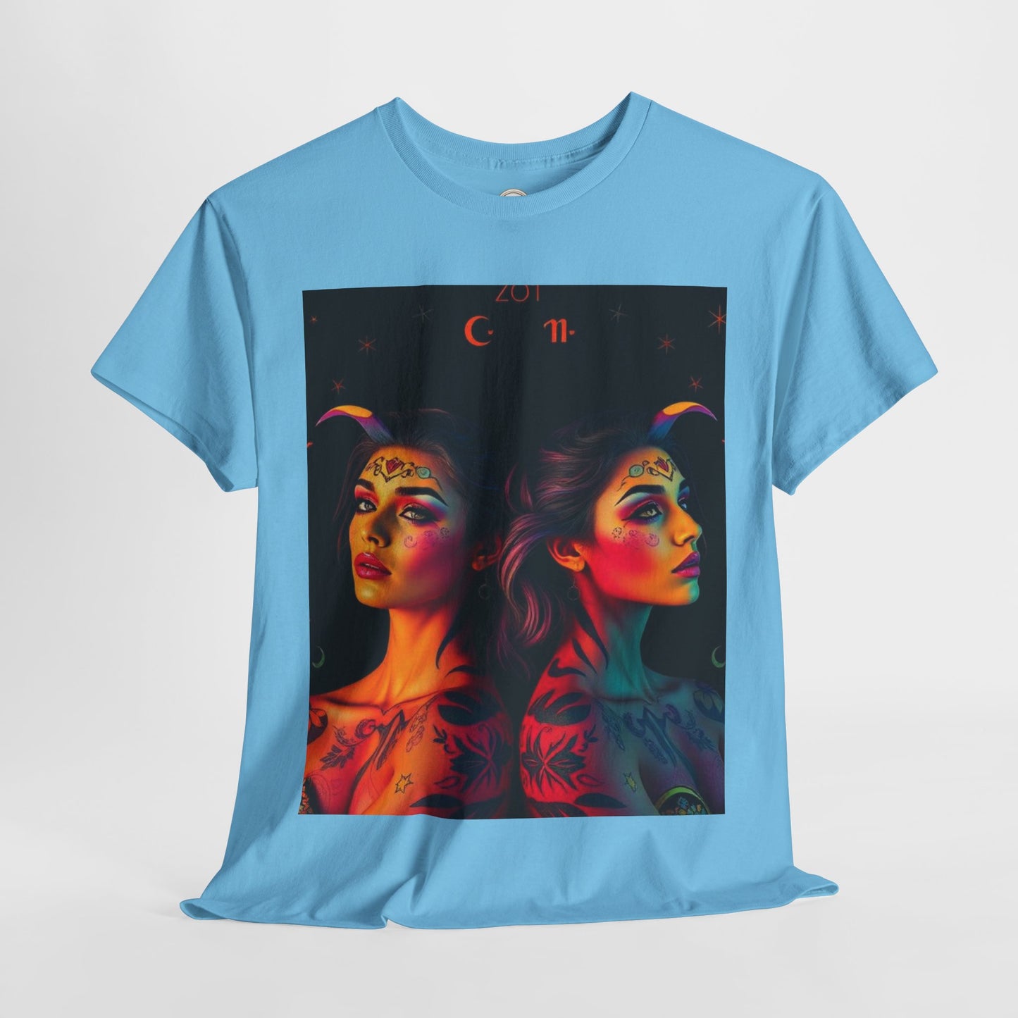 Unisex Heavy Cotton T-Shirt, Gemini, Zodiac, Sexy Art