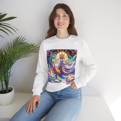 Unisex Heavy Blend™ Crewneck Sweatshirt, Anime Pisces King, Zodiac Design