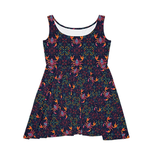 Women's Skater Dress, AOP, Zodiac, Scorpio, Pattern