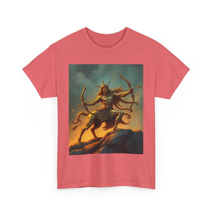 Unisex Heavy Cotton T-Shirt, Arrow Centaur v1, Sagittarius Zodiac Design