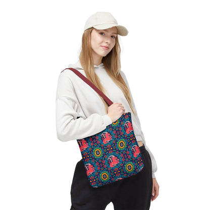 Tote Bag, (AOP), Capricorn, Zodiac v4, Flower Pattern