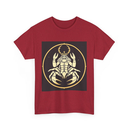 Unisex Heavy Cotton T-Shirt, Scorpio King, Print Art, Zodiac Design
