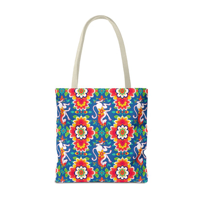 Tote Bag, (AOP), Virgo, Zodiac v2, Flower Pattern