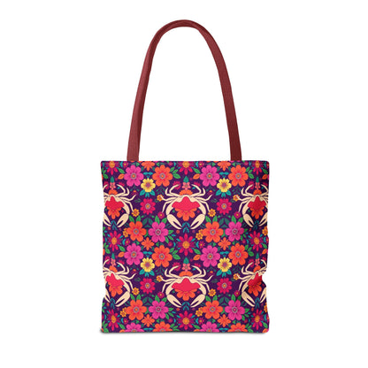 Tote Bag (AOP), Cancer, Zodiac, Flower Pattern