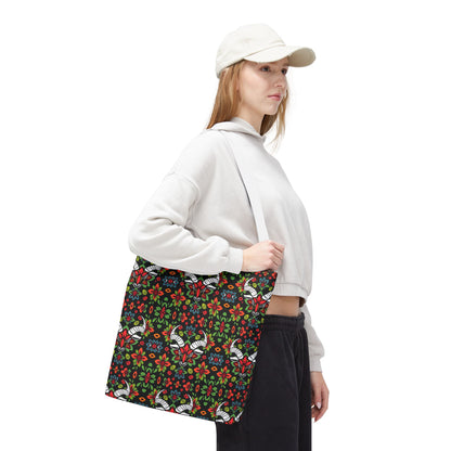 Tote Bag (AOP), Taurus, Zodiac v1, Flower Pattern
