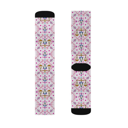 Sublimation Socks, Libra, Zodiac, Jewel Pattern