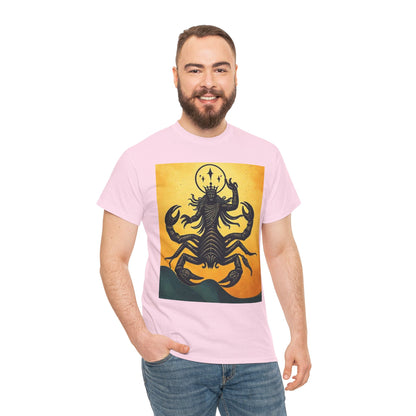 Unisex Heavy Cotton T-Shirt, Scorpion King, Print Art, Scorpio Zodiac Design