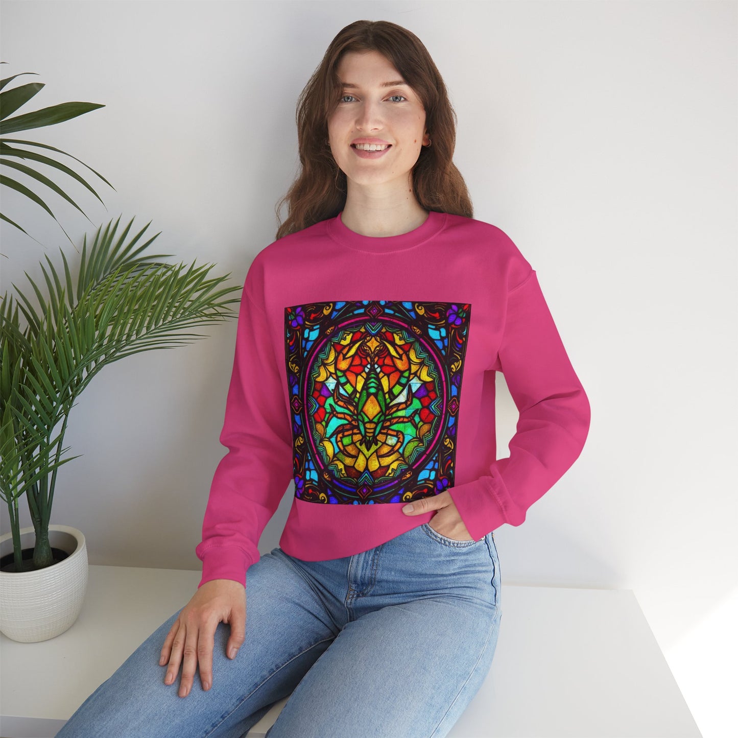 Unisex Heavy Blend™ Crewneck Sweatshirt, Glass 1, Scorpio Zodiac Design