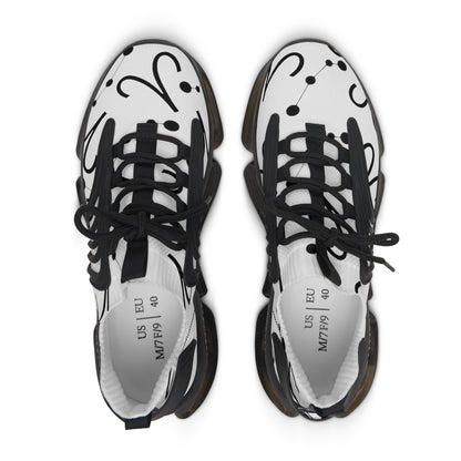 Women's Mesh Sneakers, Constellation & Symbol, Aries Zodiac Sign, AOP