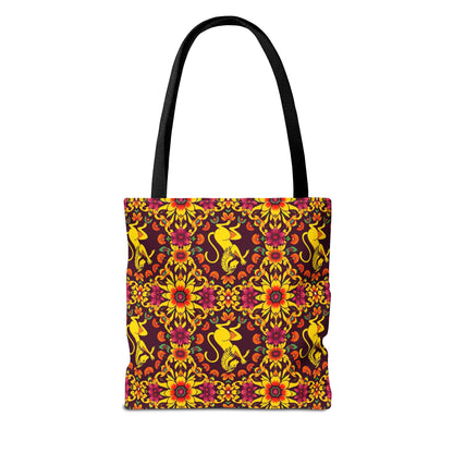 Tote Bag (AOP), Virgo, Zodiac v2, Flower Pattern