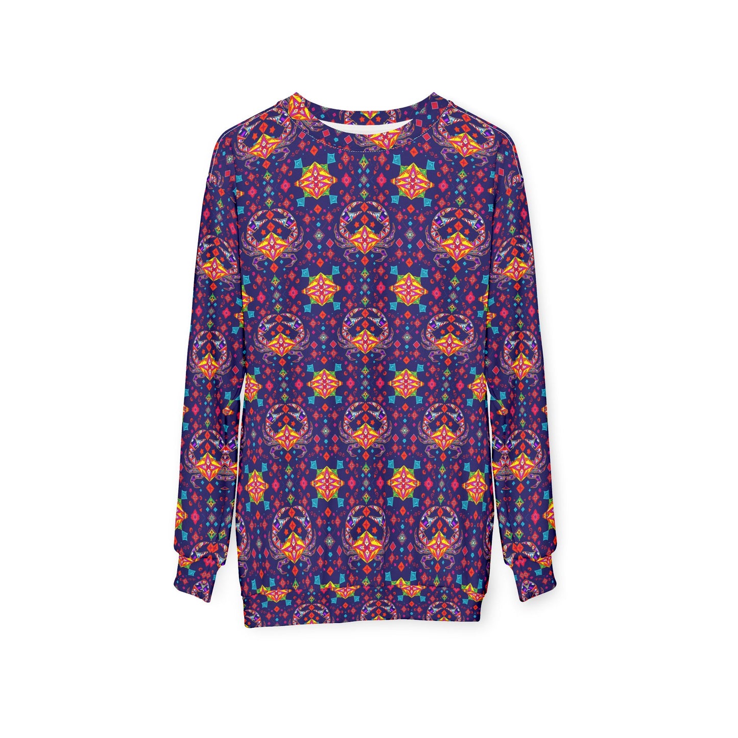 Unisex Sweatshirt (AOP), Cancer, Zodiac v2, Jewel Pattern