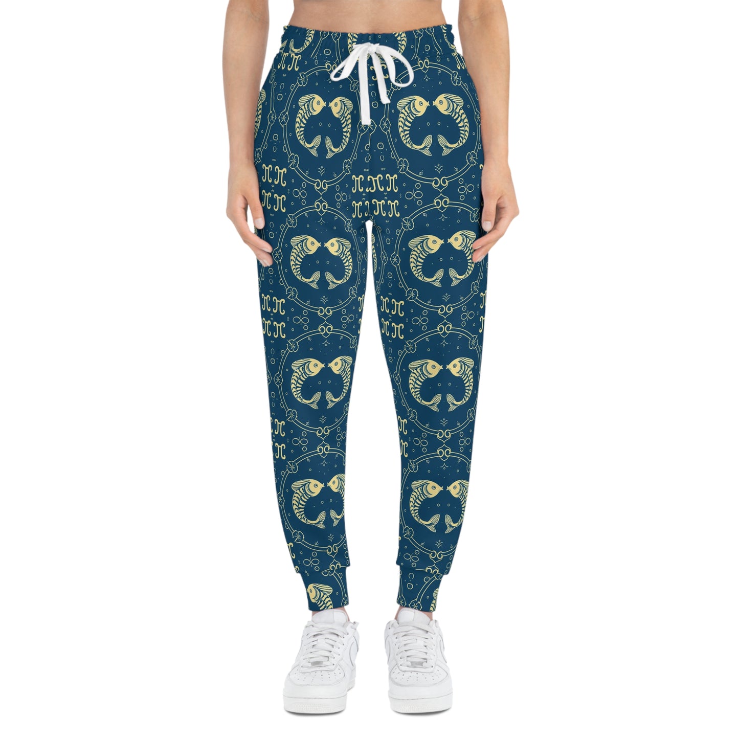 Athletic Joggers, Zodiac Design, Pattern, Pisces, AOP