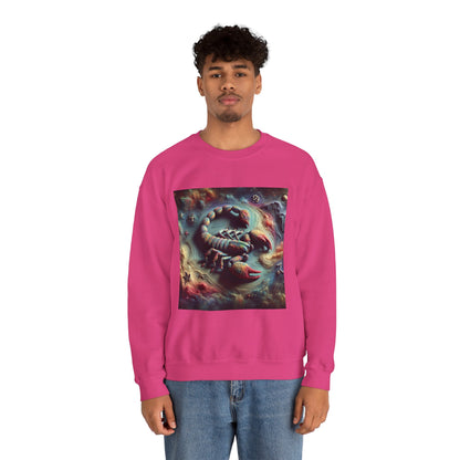 Unisex Heavy Blend™ Crewneck Sweatshirt, Trippy Mist Scorpion, Scorpio Zodiac Design