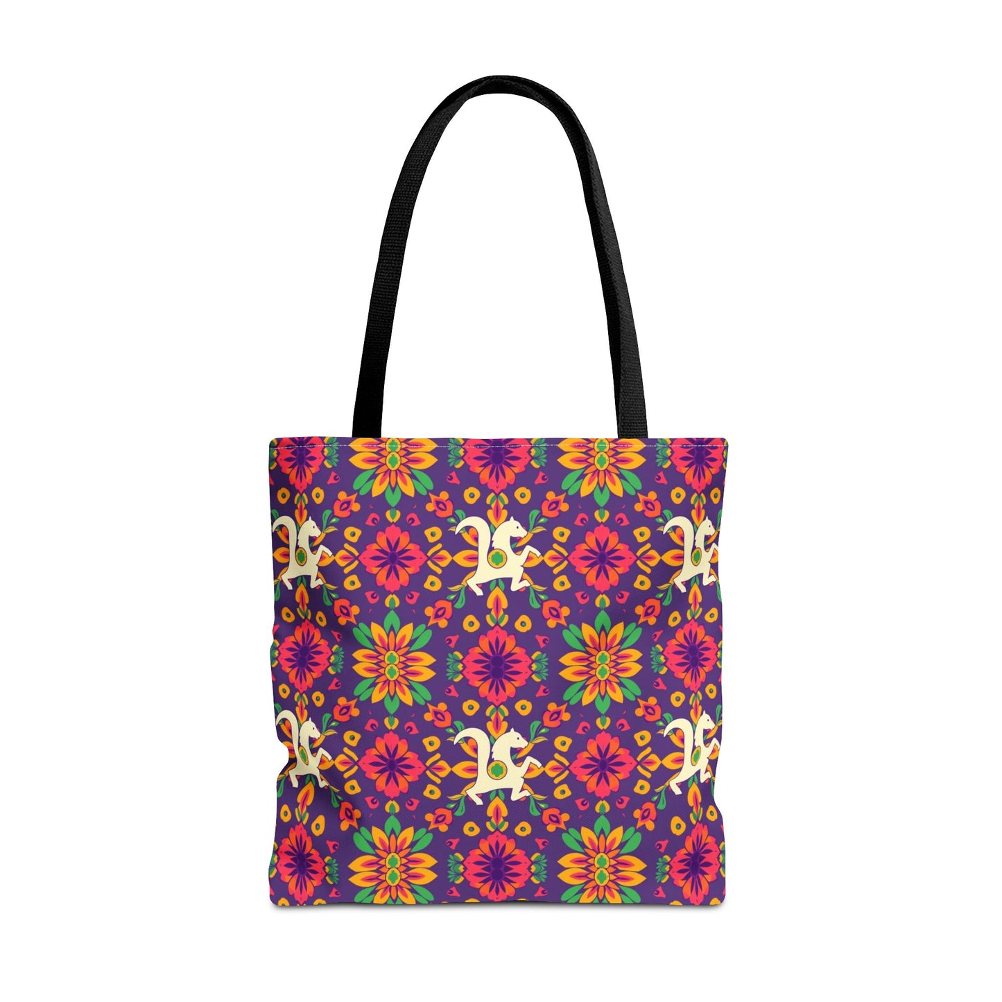 Tote Bag (AOP), Aquarius, Zodiac v2, Flower Pattern