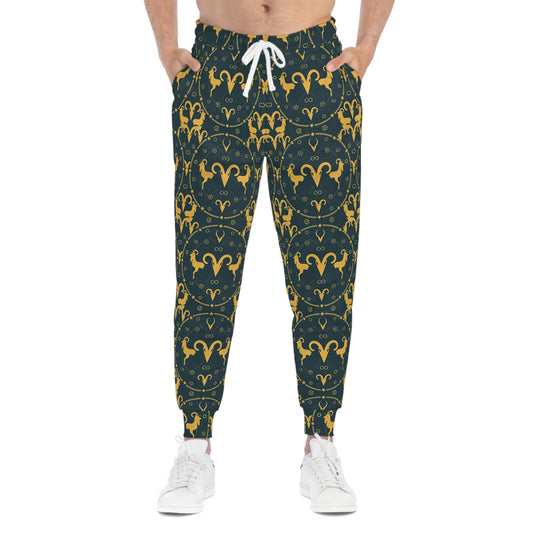 Athletic Joggers, Zodiac Design, Pattern v1, Aries, AOP