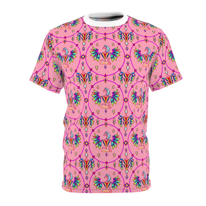 Unisex Cut & Sew T-Shirt, (AOP), Virgo, Zodiac v2, Jewels Pattern