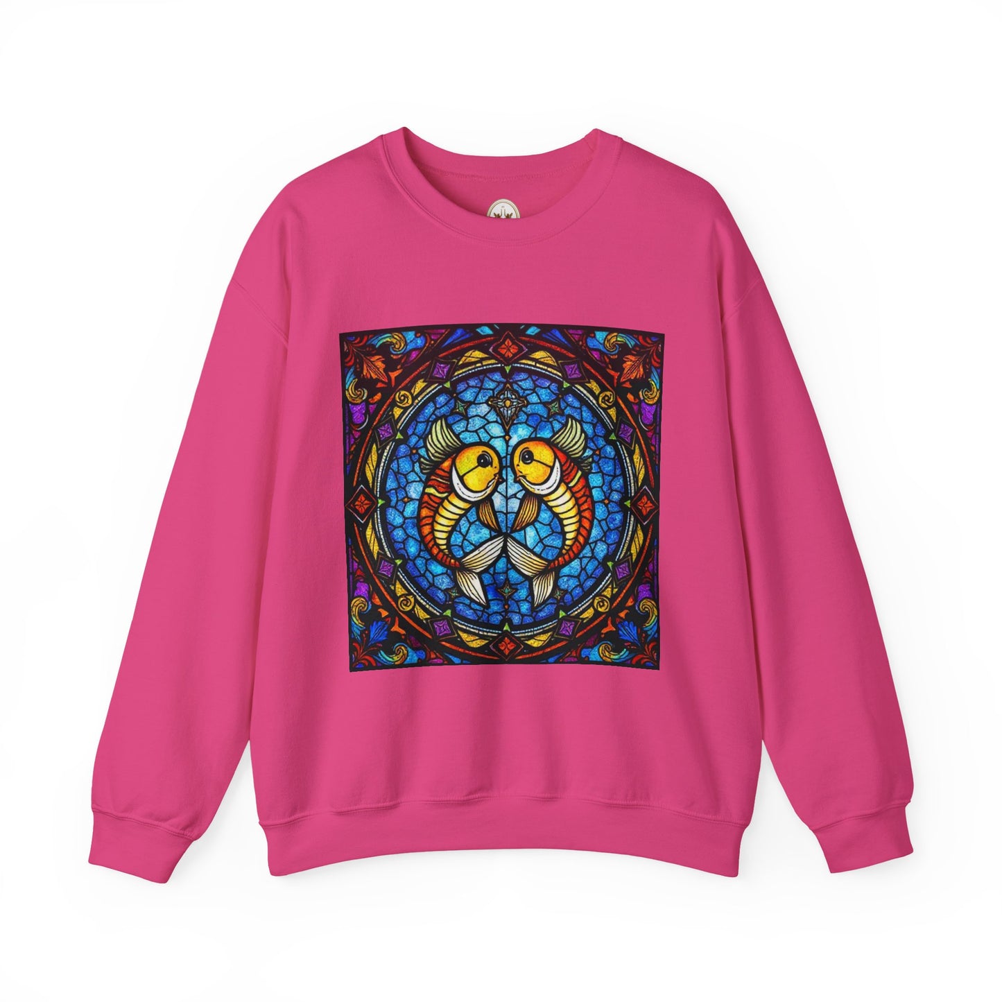 Unisex Heavy Blend™ Crewneck Sweatshirt, Glass 1, Pisces Zodiac Design