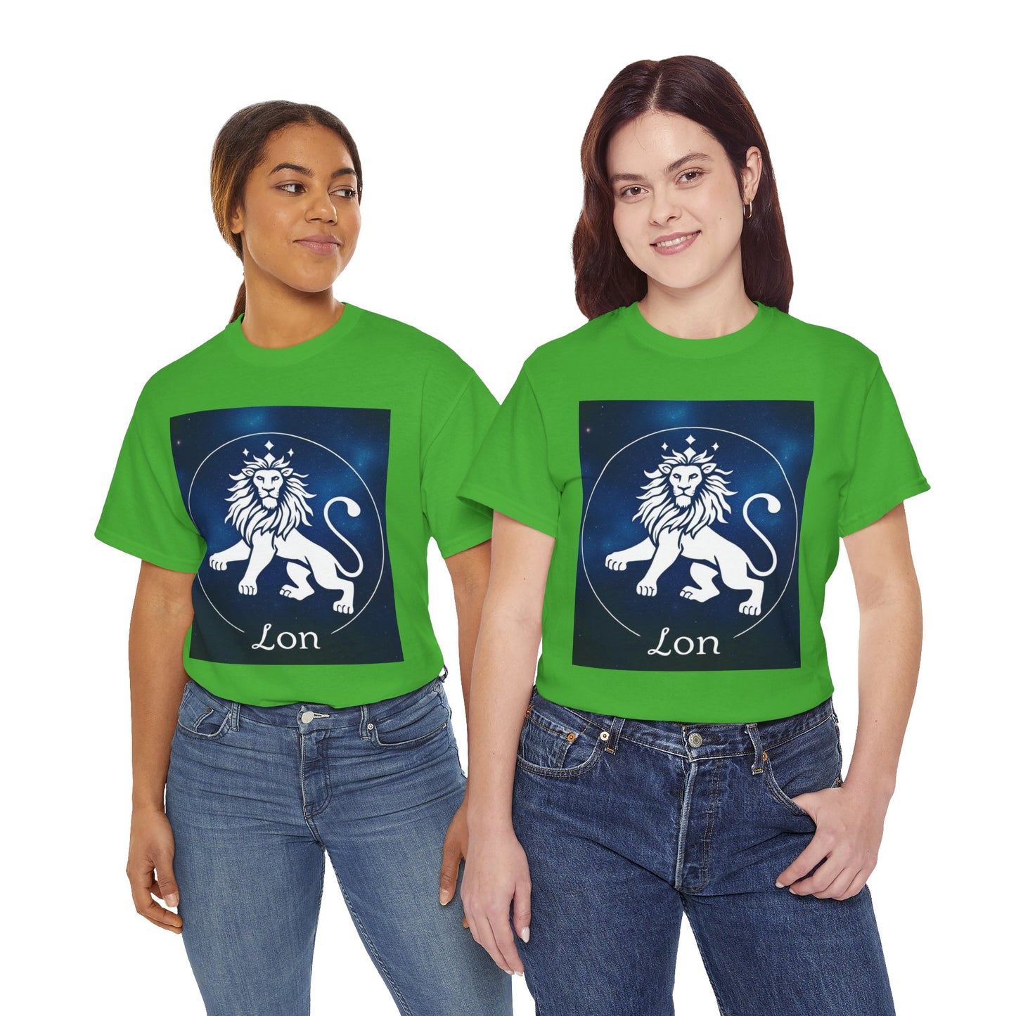 Unisex Heavy Cotton T-Shirt, Space Lion v1, Leo Zodiac Design