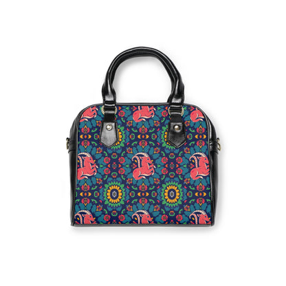 Shoulder Handbag, Capricorn, Zodiac, Flower Pattern