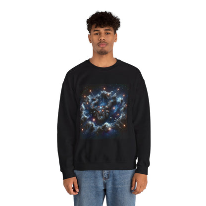 Unisex Heavy Blend™ Crewneck Sweatshirt, Space Bullhead, Taurus Zodiac Design
