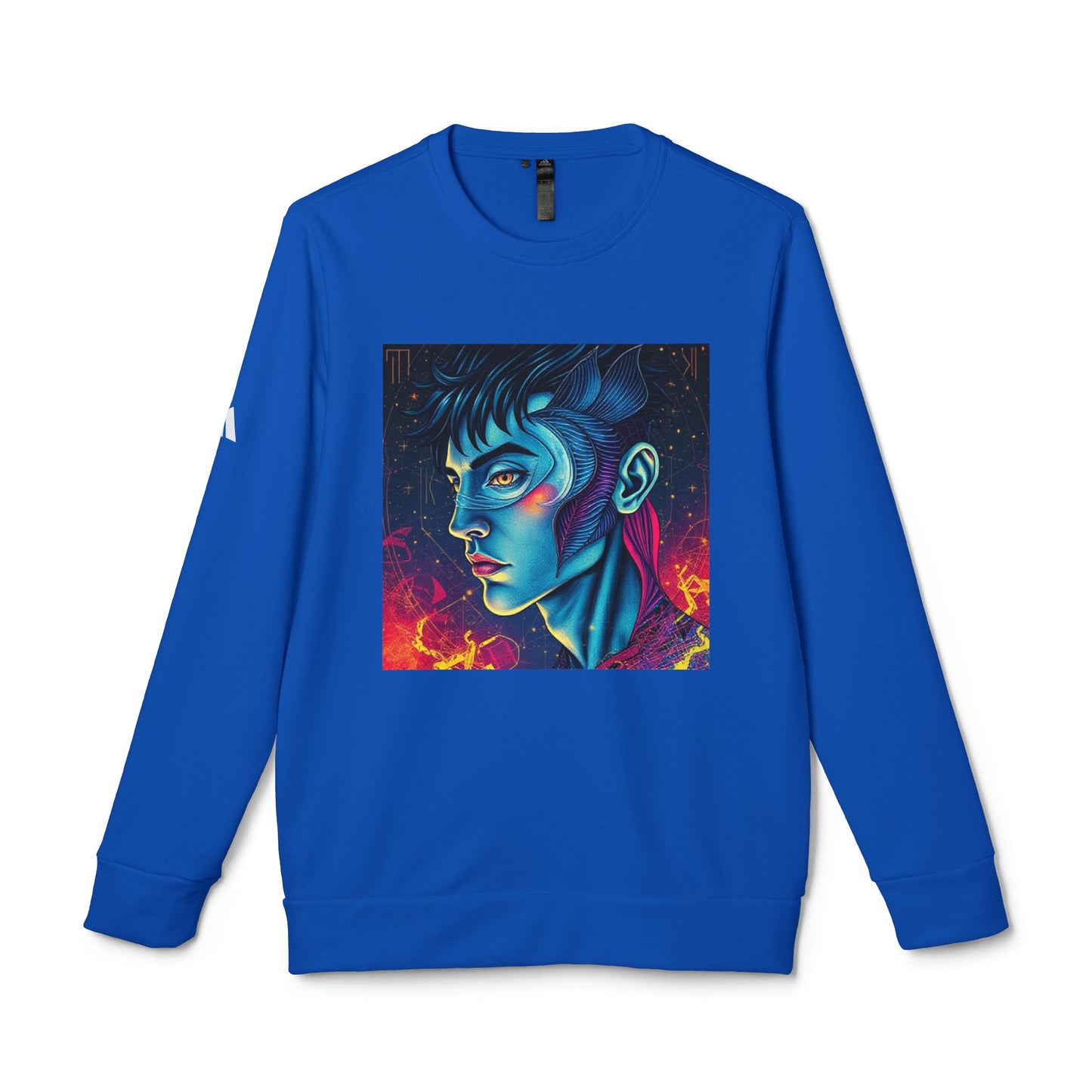 Adidas, Unisex Fleece Crewneck Sweatshirt, Pisces, Pop Art, Zodiac