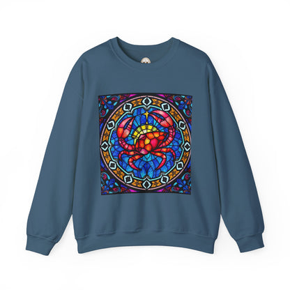 Unisex Heavy Blend™ Crewneck Sweatshirt, Glass 1, Cancer Zodiac Design
