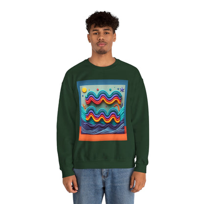 Unisex Heavy Blend™ Crewneck Sweatshirt, Water Painting, Aquarius Zodiac Design