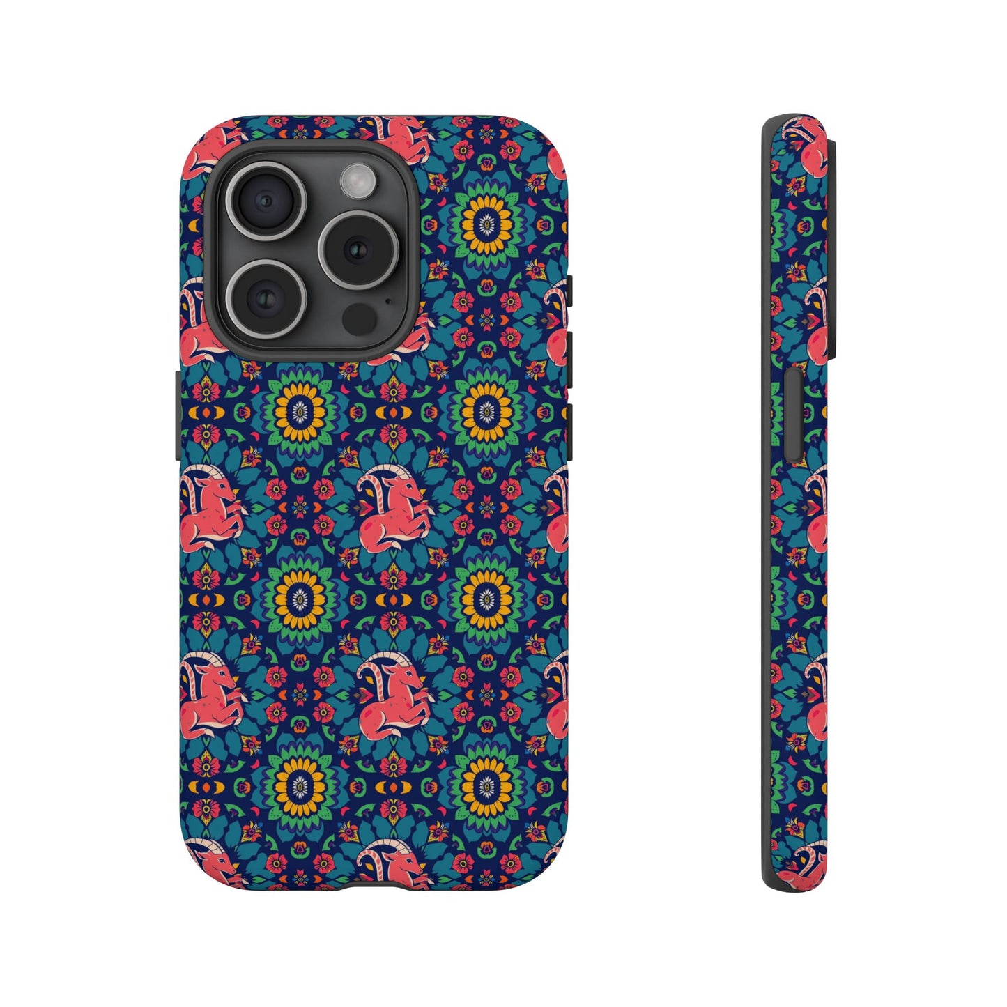Tough Cases, Capricorn, Zodiac v1, Flower Pattern