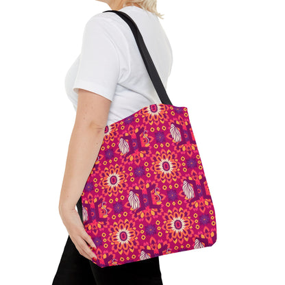 Tote Bag (AOP), Gemini, Zodiac v1, Flower Pattern