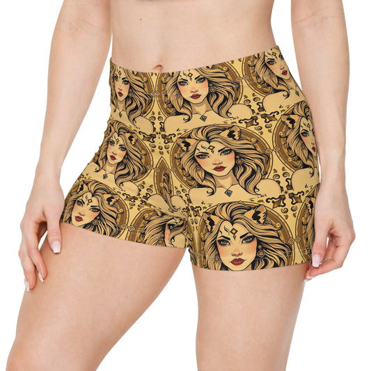 Women's Shorts, (AOP), Leo, Zodiac v2, Sexy Pattern