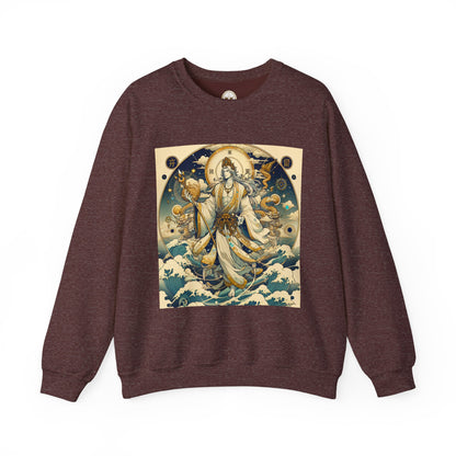 Unisex Heavy Blend™ Crewneck Sweatshirt, Anime Capricorn God,  Zodiac Design