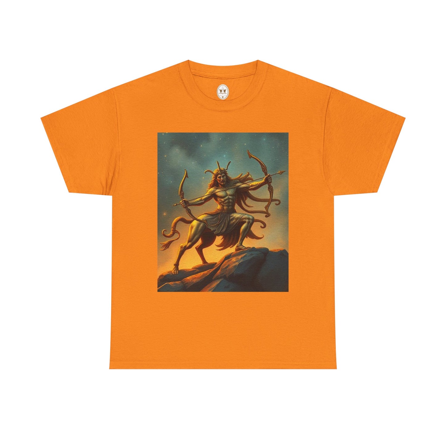 Unisex Heavy Cotton T-Shirt, Arrow Centaur v1, Sagittarius Zodiac Design