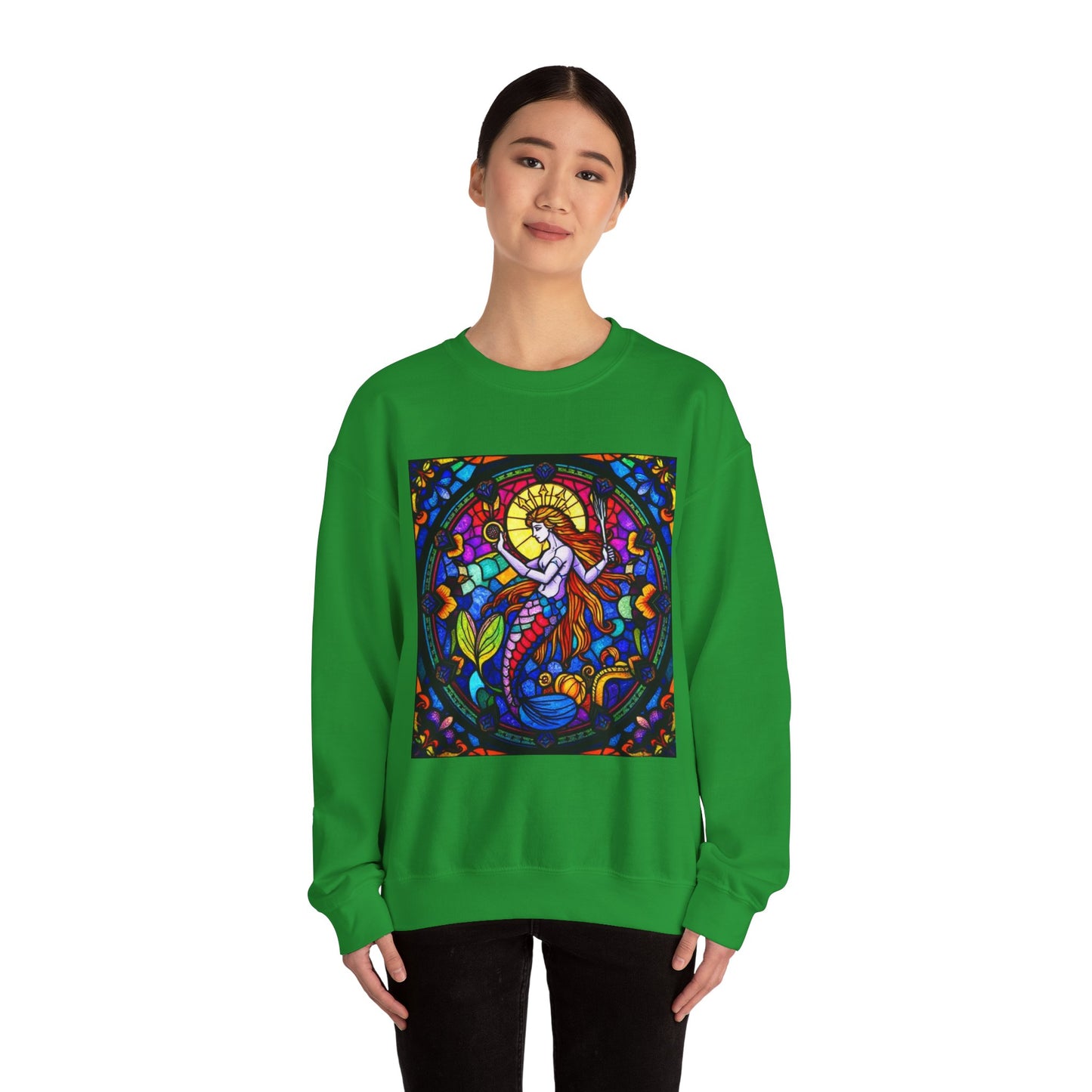 Unisex Heavy Blend™ Crewneck Sweatshirt, Glass 1, Aquarius Zodiac Design