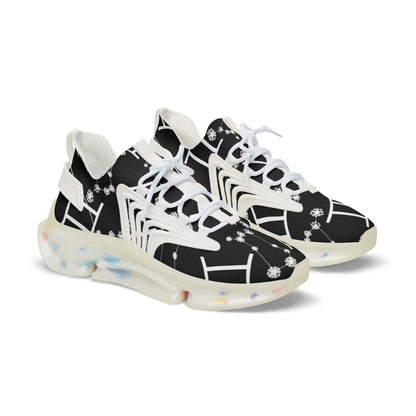 Men's Mesh Sneakers, Gemini Zodiac Sign, AOP, Black