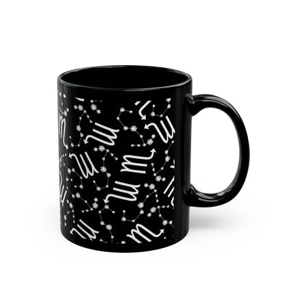 Zodiac 11oz Black Mug Scorpio Zodiac Sign