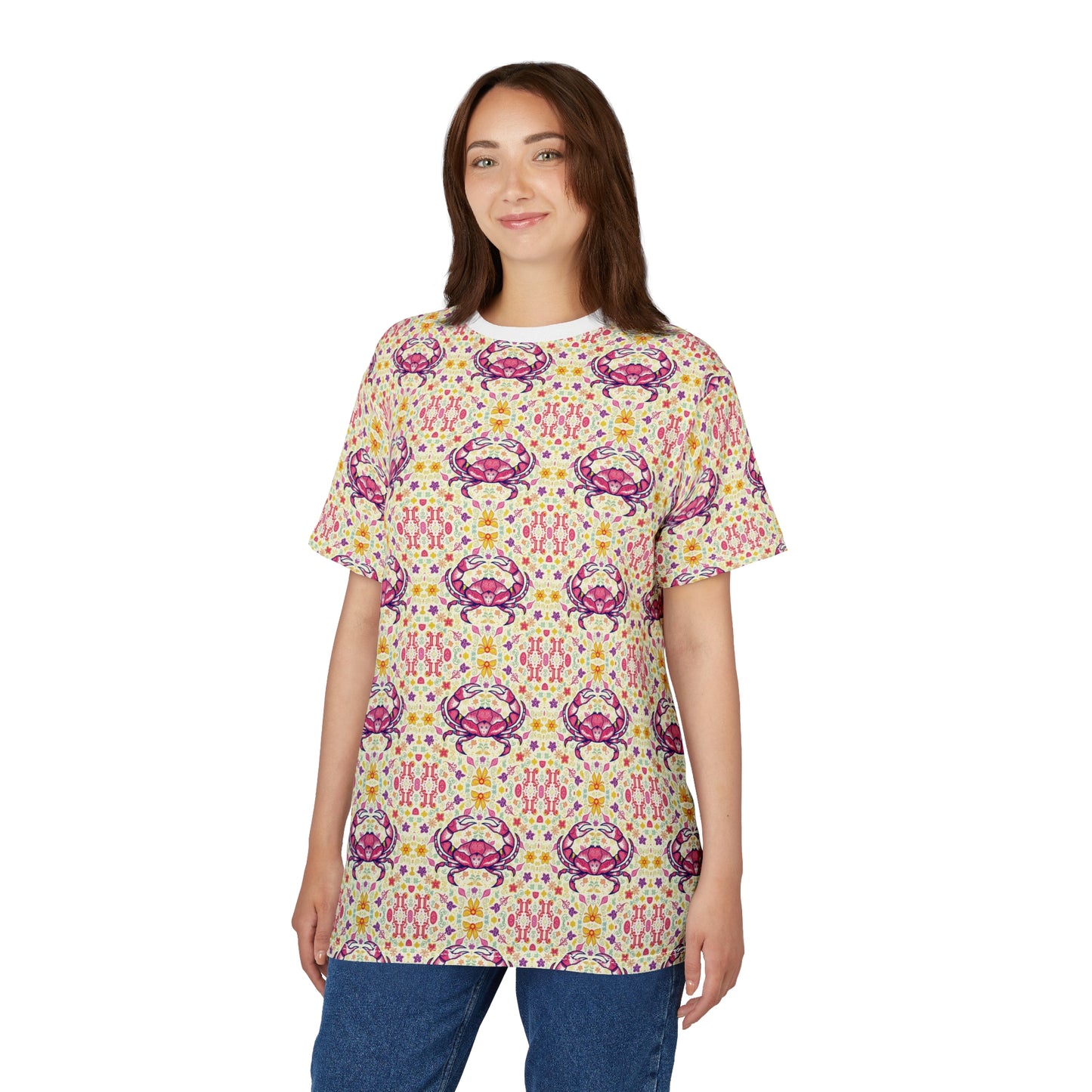 Unisex Cut & Sew T-Shirt, AOP, Cancer, Zodiac, Pattern
