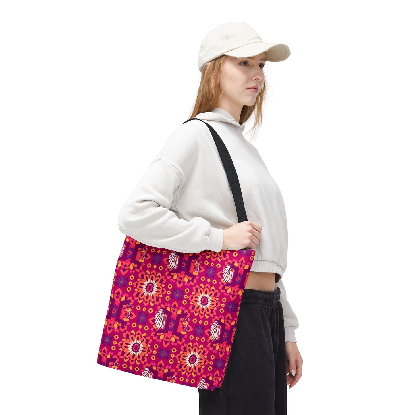 Tote Bag (AOP), Gemini, Zodiac v1, Flower Pattern