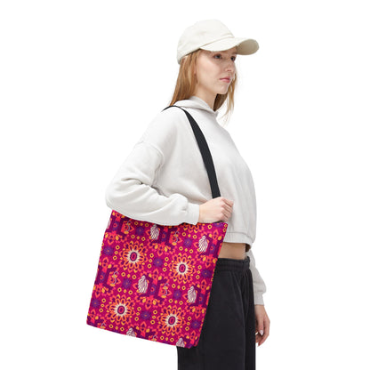 Tote Bag (AOP), Gemini, Zodiac v1, Flower Pattern