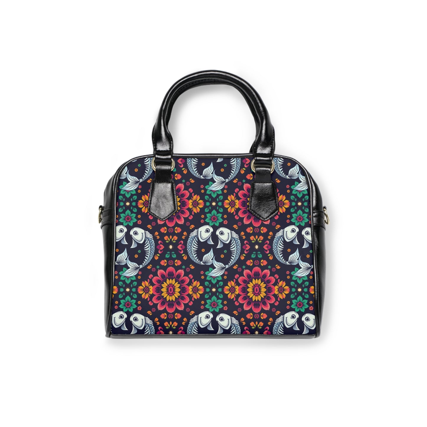 Shoulder Handbag, Pisces, Zodiac, Flower Pattern