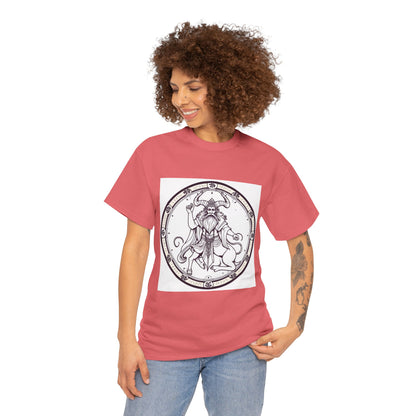Unisex Heavy Cotton T-Shirt, Bull Centaur v1, Taurus Zodiac Design