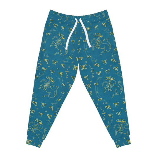 Athletic Joggers, Zodiac Design, Pattern v1, Aquarius, AOP