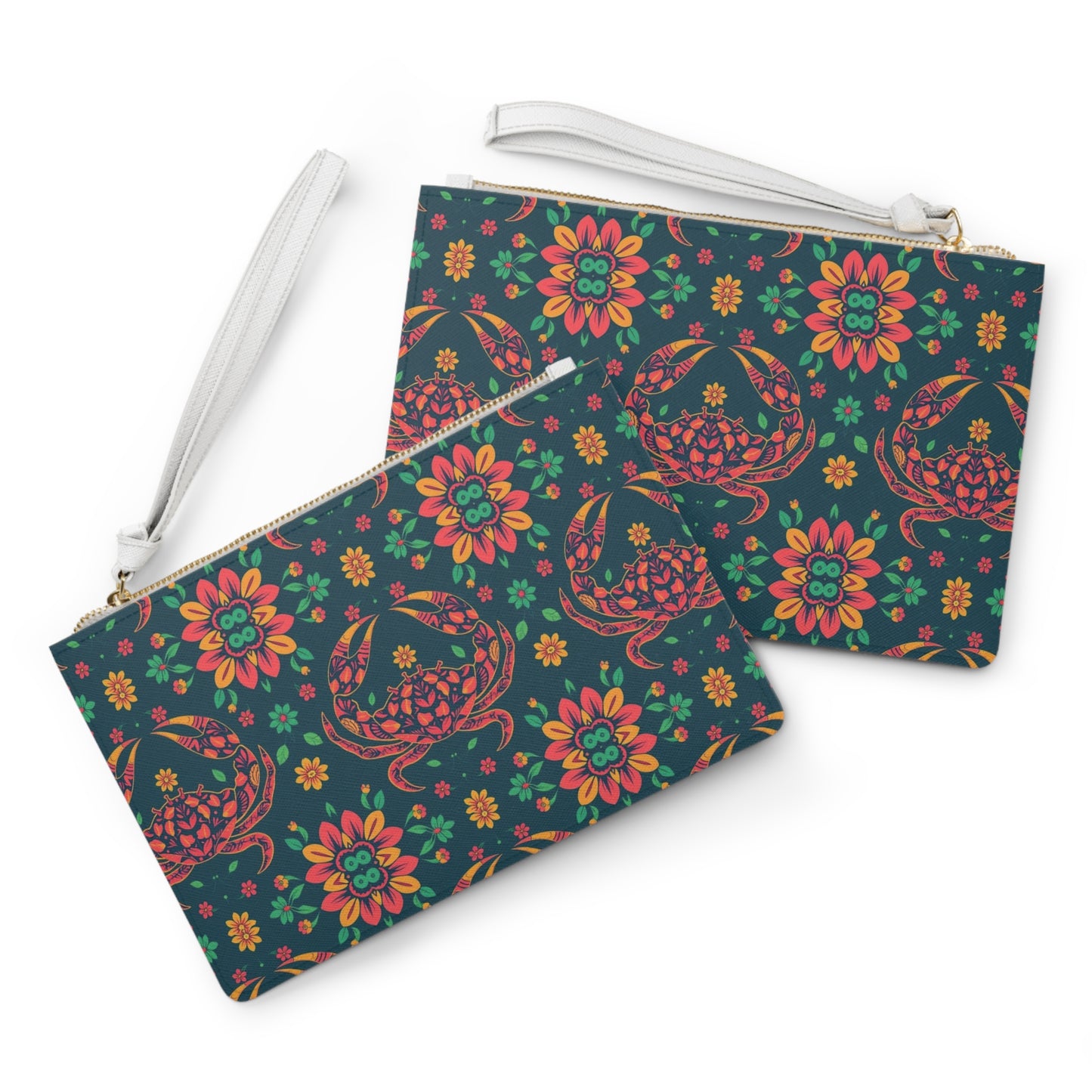 Clutch Bag, Cancer, Zodiac v1, Flower Pattern