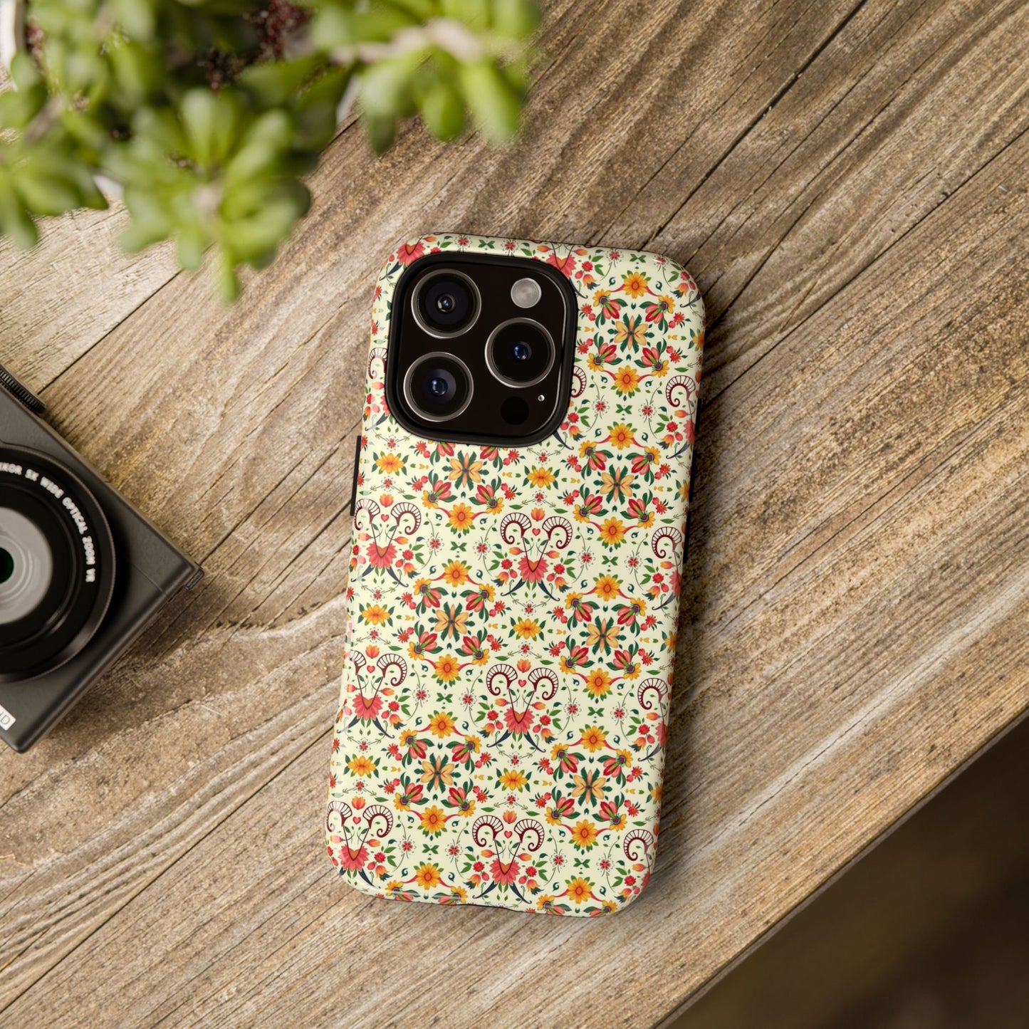 Tough Cases, Aries, Zodiac, Flower Pattern